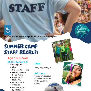 Recruitment for Summer Camp Staff Program - UK